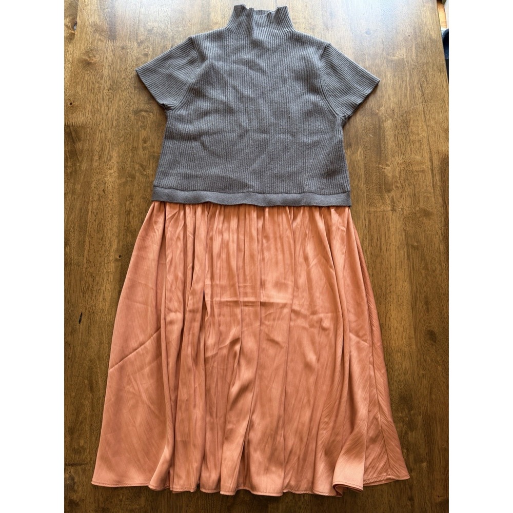 Anthropologie By AnthropologieThea Twofer Sweater Dress Medium Gray Peach Mini